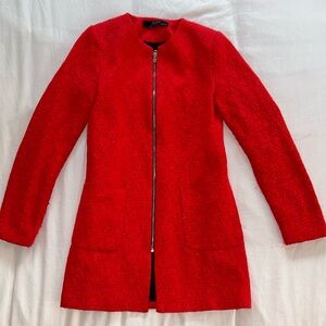 Zara red coat, size S